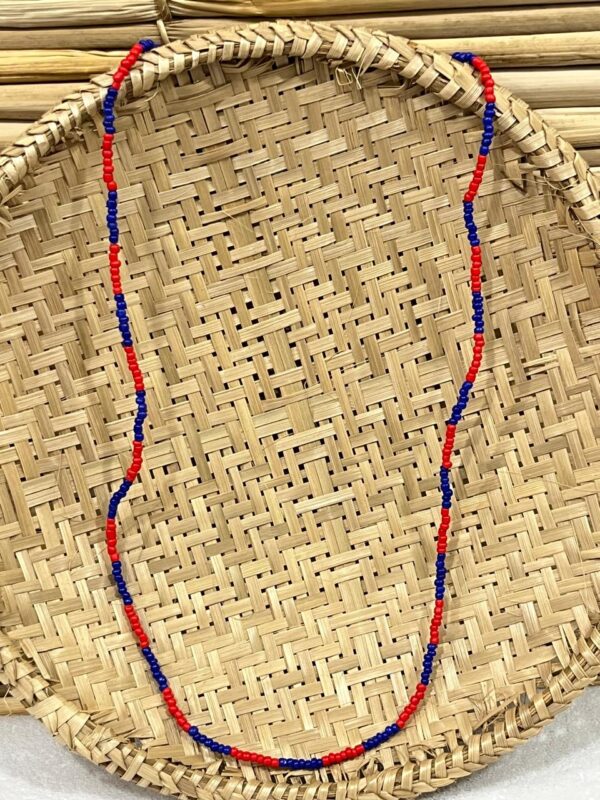 Fio de Contas - Miçanga - Azul Escuro e Vermelho - Imagem 3