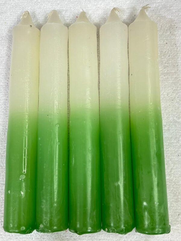 Vela Palito Irmã Dulce nº 12 Branca e Verde – Pacote com 10
