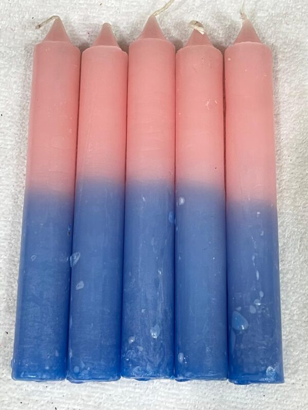 Vela Palito Irmã Dulce nº 12 Rosa e Azul – Pacote com 10