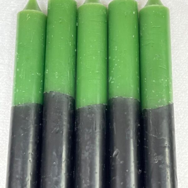 Vela Palito Irmã Dulce nº 12 Verde e Preta – Pacote com 10
