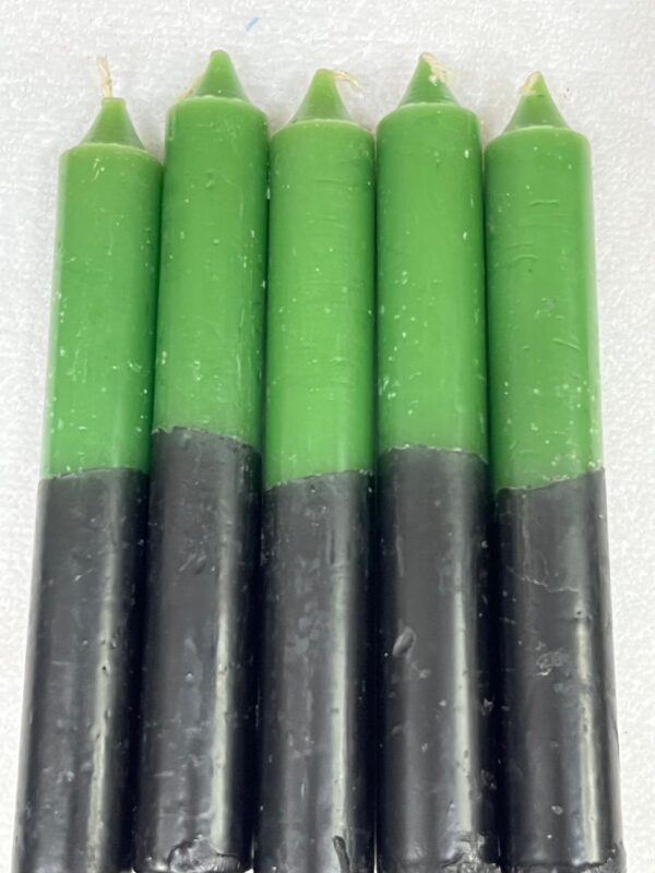Vela Palito Irmã Dulce nº 12 Verde e Preta – Pacote com 10