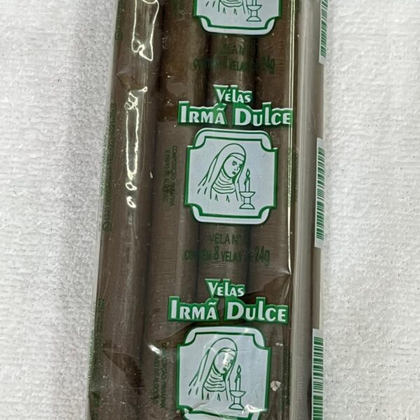 Vela Palito Irmã Dulce nº8 Marrom - Pacote com 8 Unidades