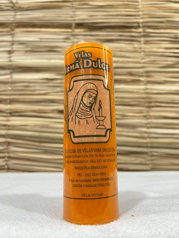 Vela Votiva 270g Laranja - Irmã Dulce
