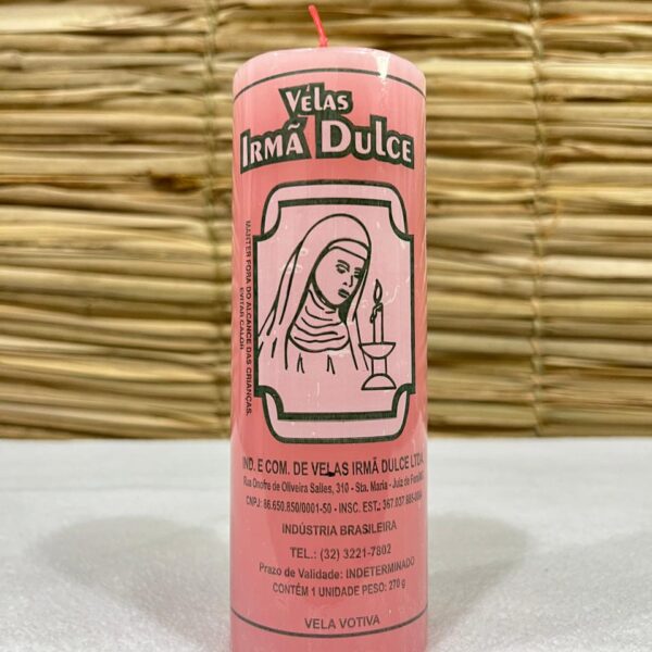 Vela Votiva 270g Rosa - Irmã Dulce