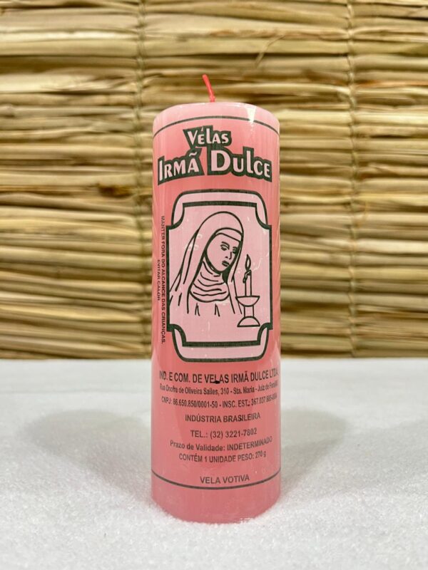Vela Votiva 270g Rosa - Irmã Dulce
