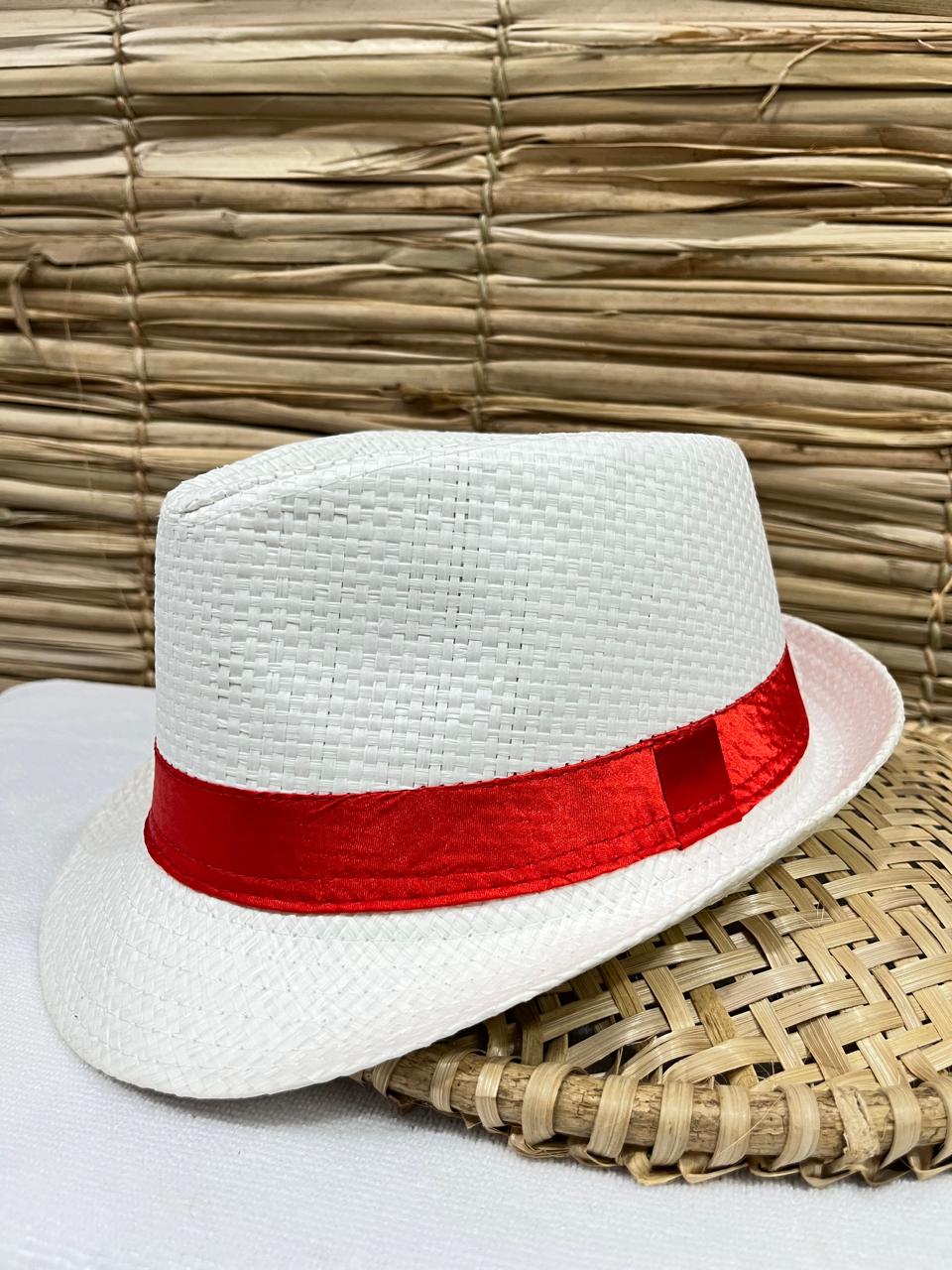 Chapéu Malandro Branco e Vermelho