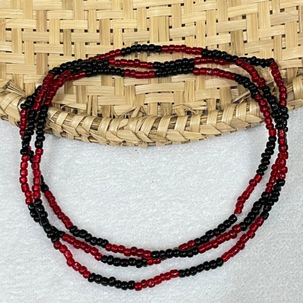 Fio de Contas - Miçanga - Vermelho e Preto - Imagem 2