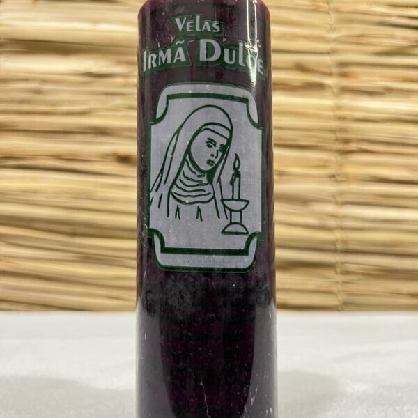 Vela Votiva 270g Roxa e Preta - Irmã Dulce