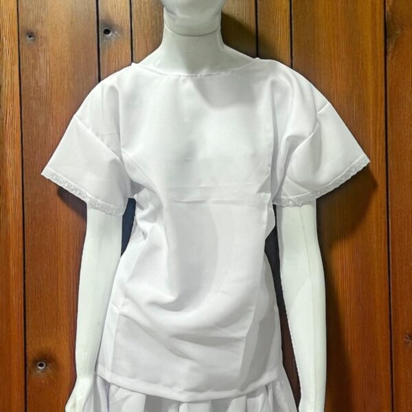 Conjunto de Ração Feminino - Saia e Blusa - Oxford Branco - Imagem 2