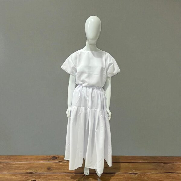 Conjunto de Ração Feminino - Saia e Blusa - Oxford Branco - Imagem 3